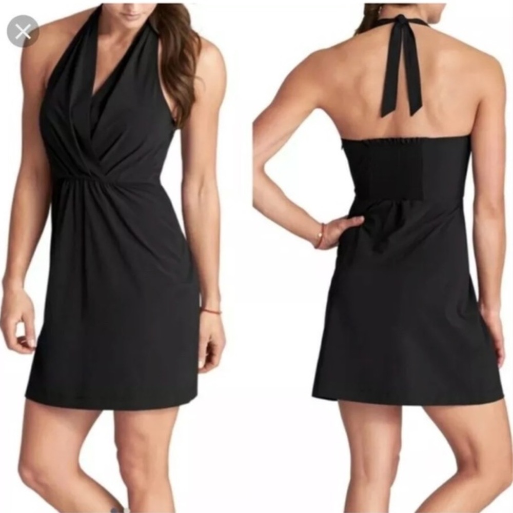 Athleta Go Anywhere Black Halter Dress Size 4P